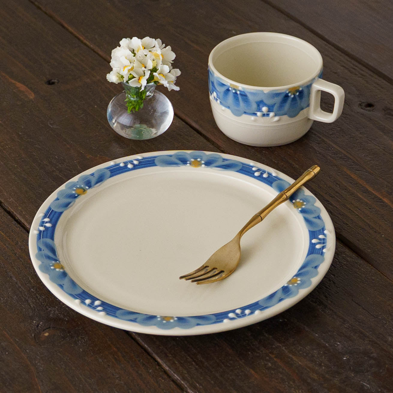 23cm plated deep blue | Adachino pottery