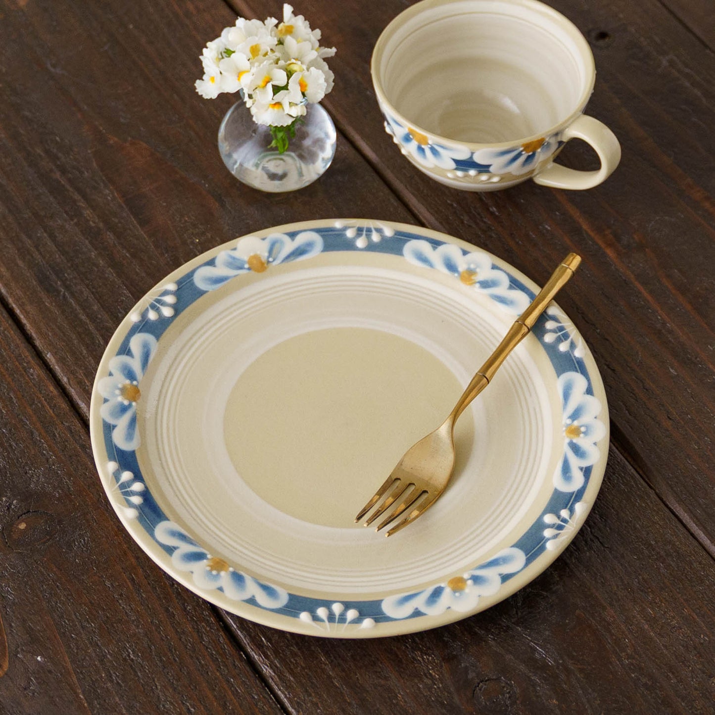 23cm plate blue | Adachino pottery