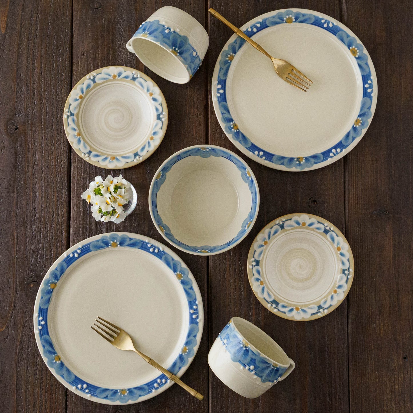 23cm plated deep blue | Adachino pottery