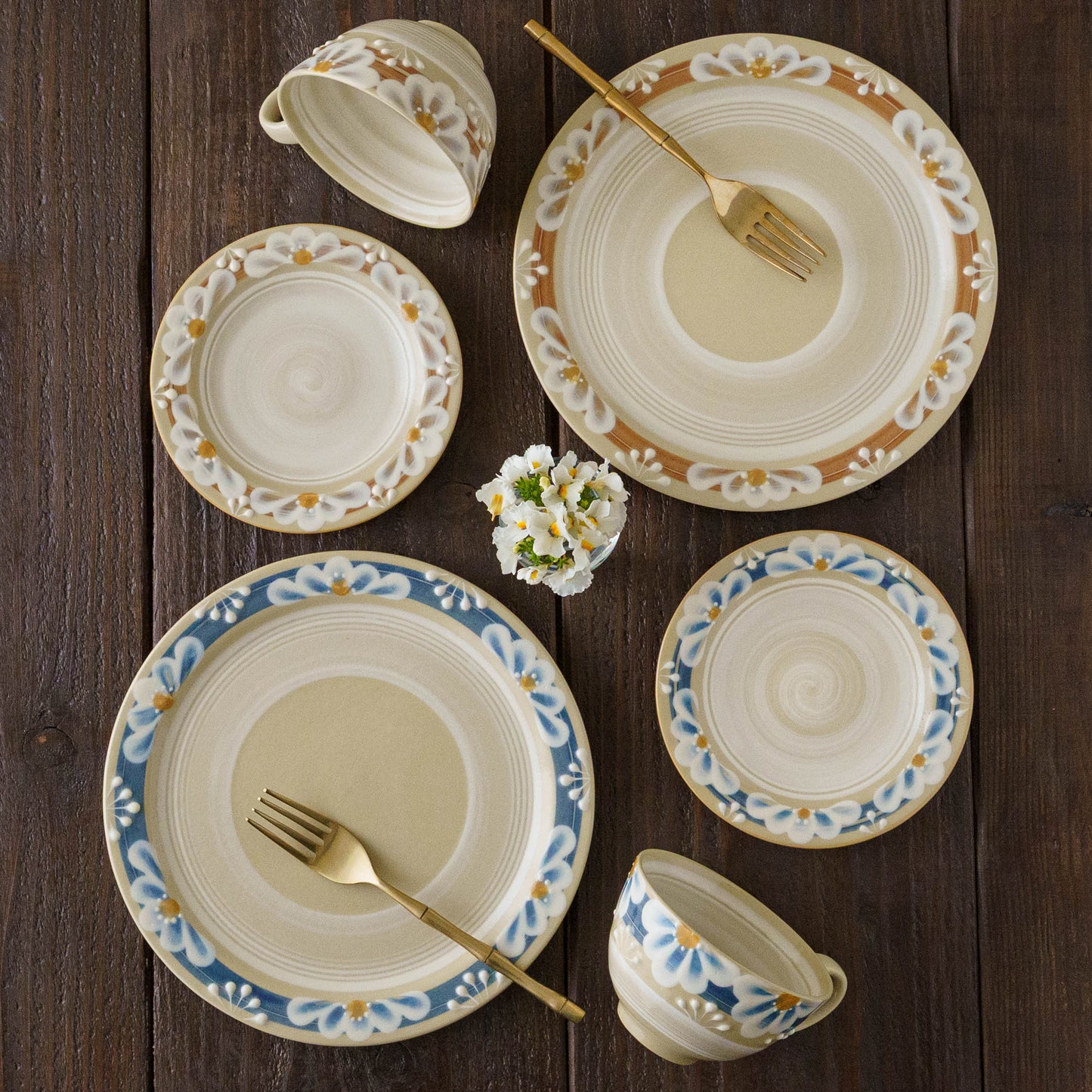 23cm plate blue | Adachino pottery