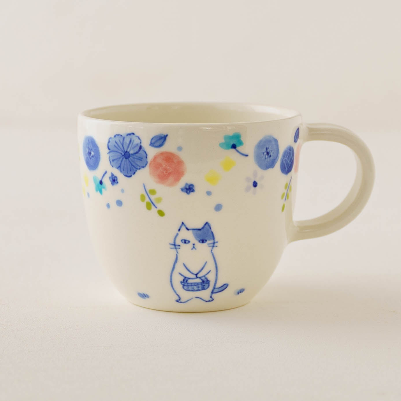 マグカップ　花と猫｜喜多代京子