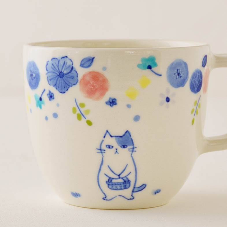 マグカップ　花と猫｜喜多代京子