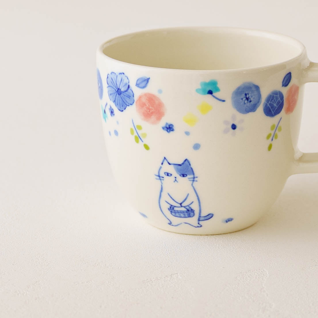 マグカップ　花と猫｜喜多代京子