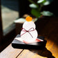 Glass kagami mochi small (with black stand)｜Gokurakuji glass studio