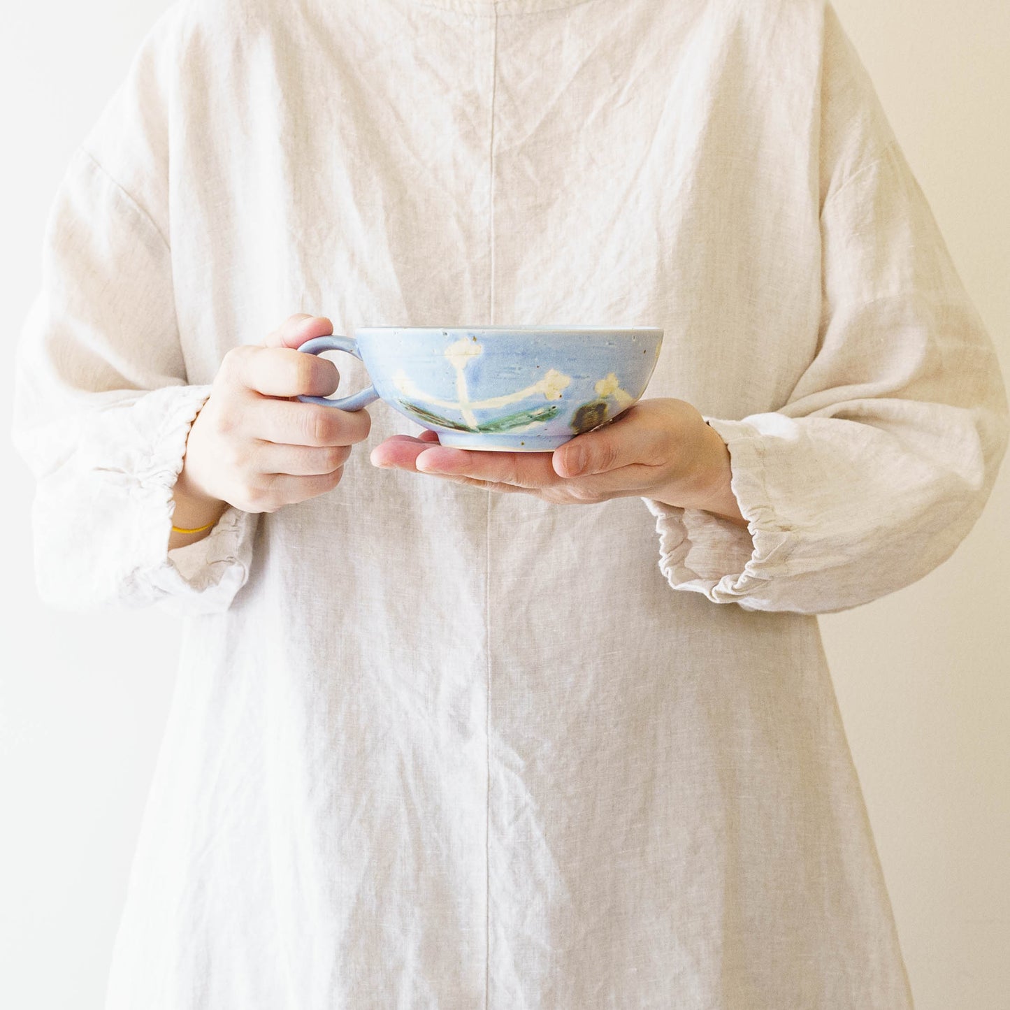 Flower soup mug blue A | Yukiko Nagahama (Yabukarabou)