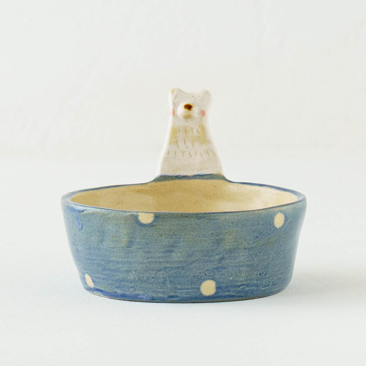 White bear  Dessert Cup Blue x Polka Dot | Kumiko Ishikawa
