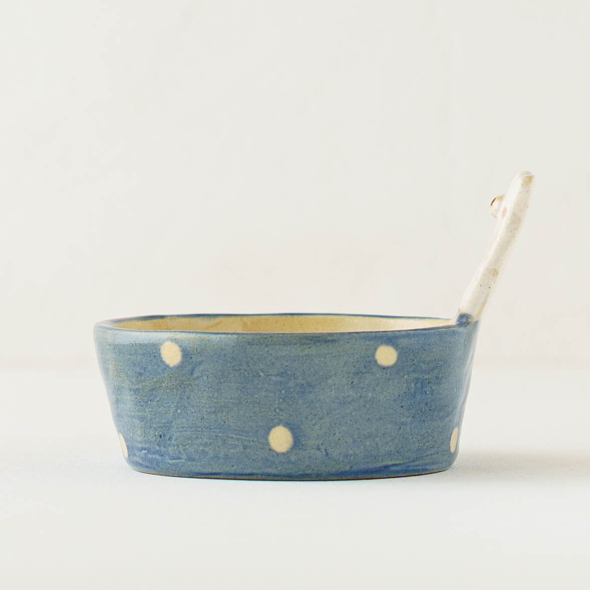 White bear  Dessert Cup Blue x Polka Dot | Kumiko Ishikawa