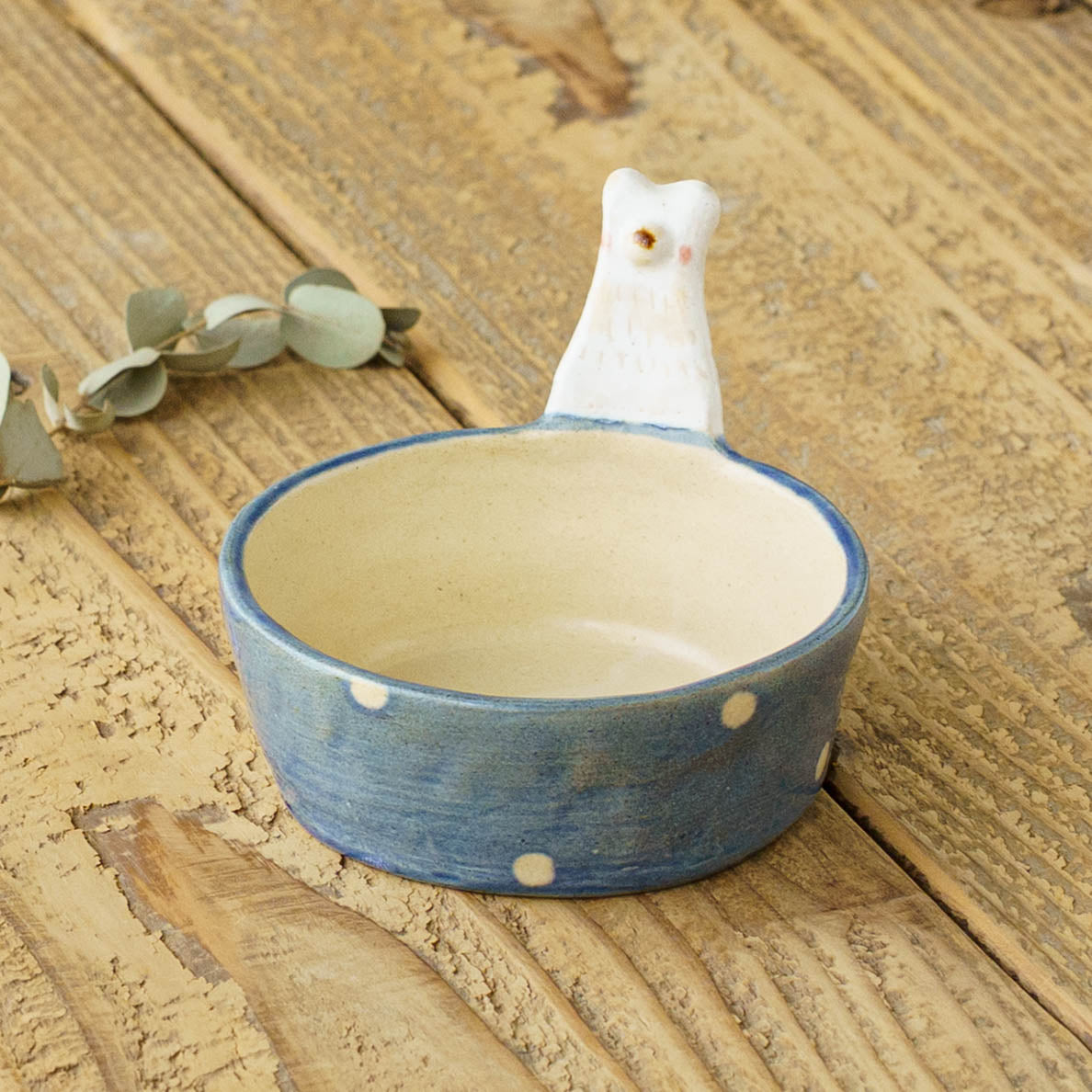White bear  Dessert Cup Blue x Polka Dot | Kumiko Ishikawa