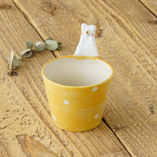 White bear Cup Yellow x Polka Dots | Kumiko Ishikawa