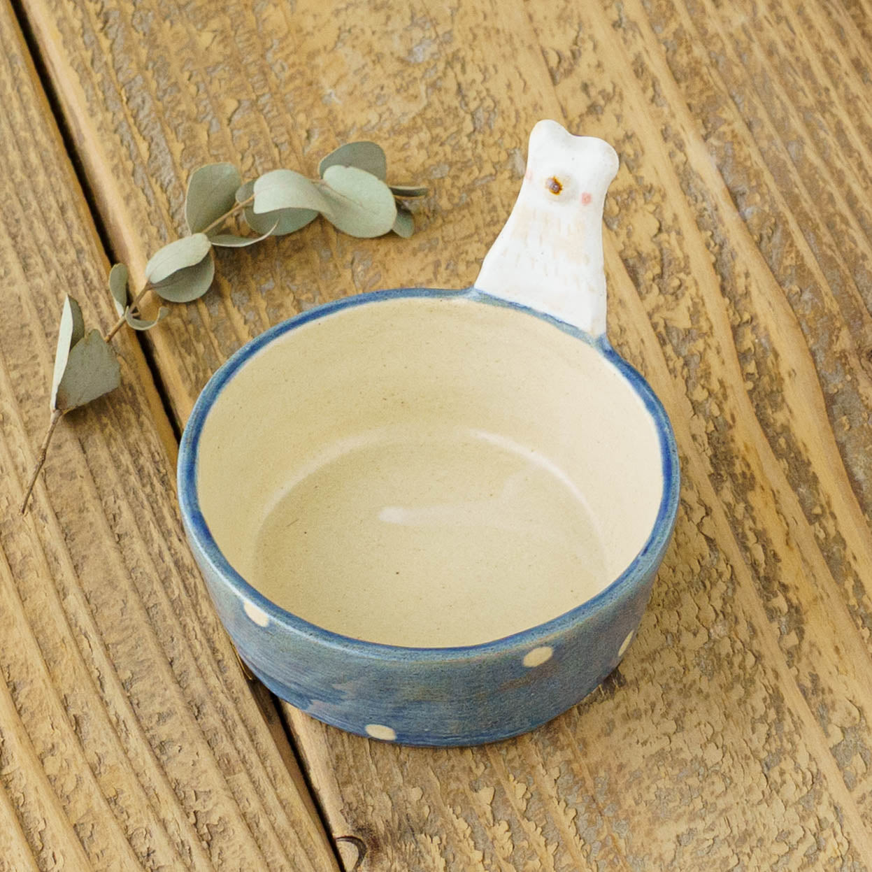 White bear  Dessert Cup Blue x Polka Dot | Kumiko Ishikawa