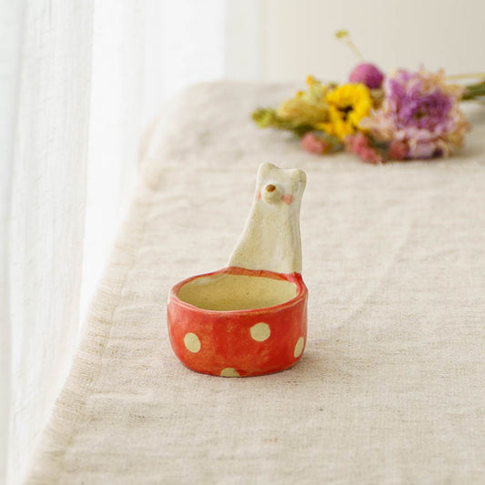 White bear Measuring Spoon Red x Polka Dot | Kumiko Ishikawa