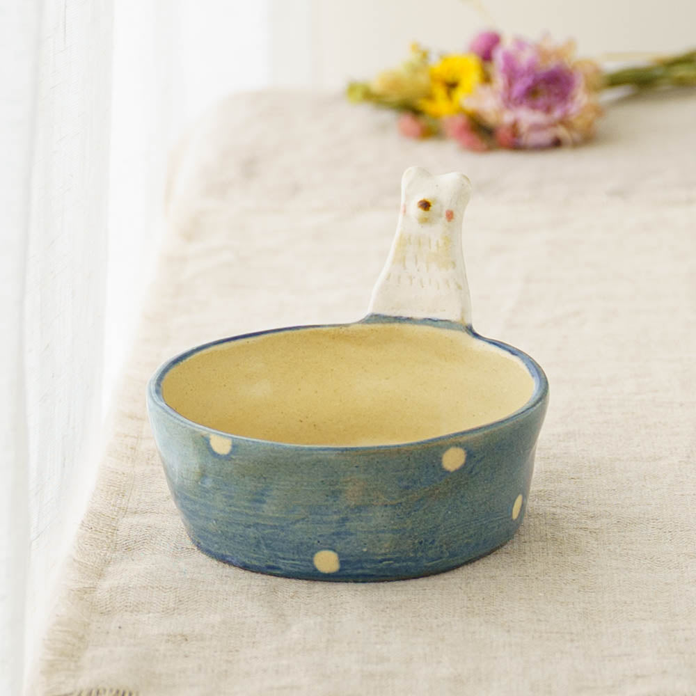 White bear  Dessert Cup Blue x Polka Dot | Kumiko Ishikawa
