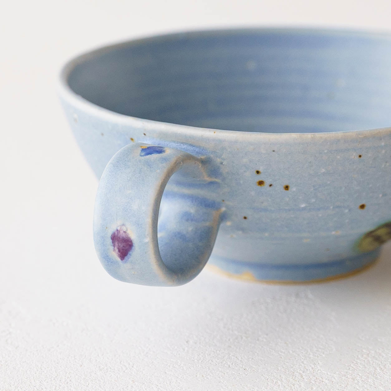 お花スープマグ　青　B｜長浜由起子（やぶから房）