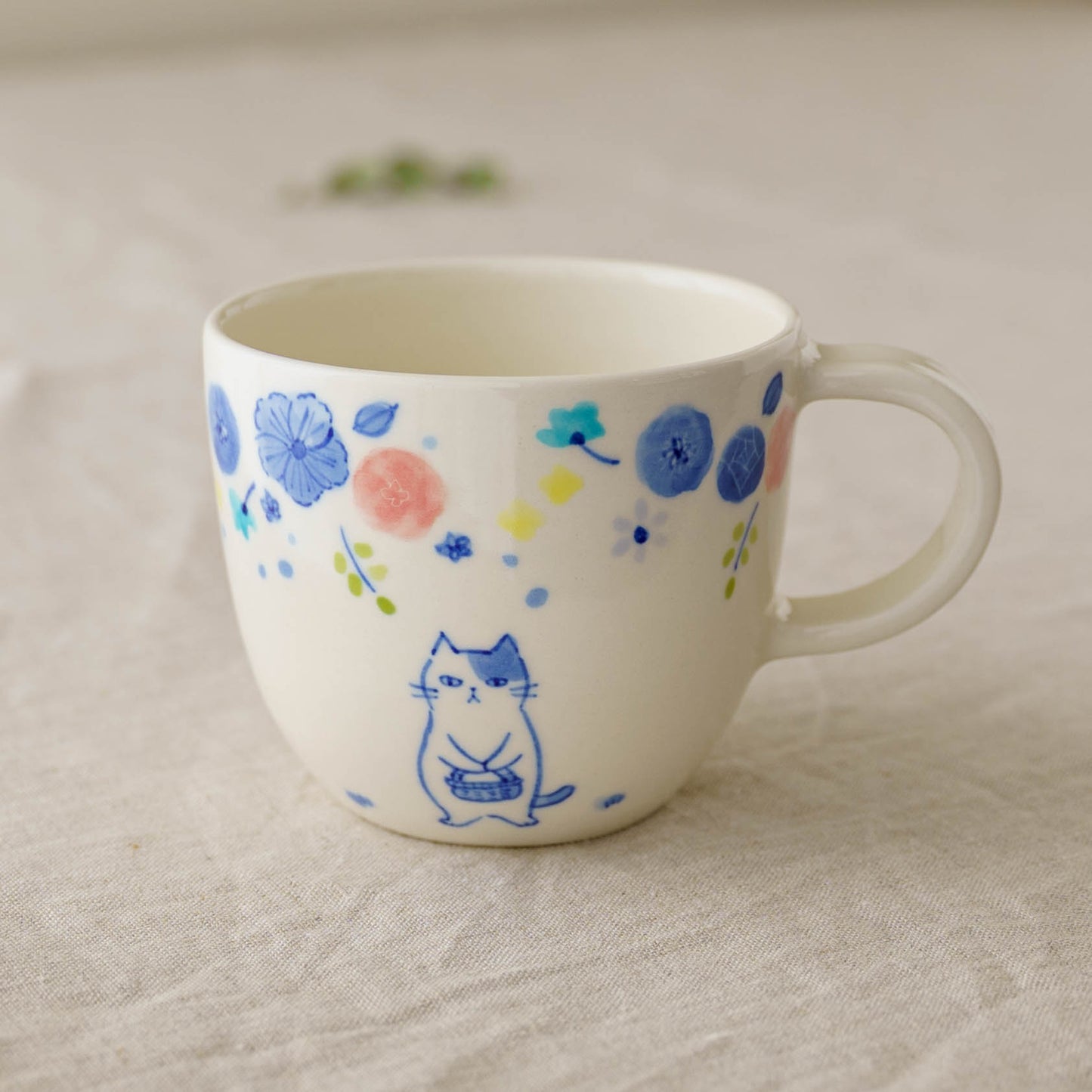 マグカップ　花と猫｜喜多代京子