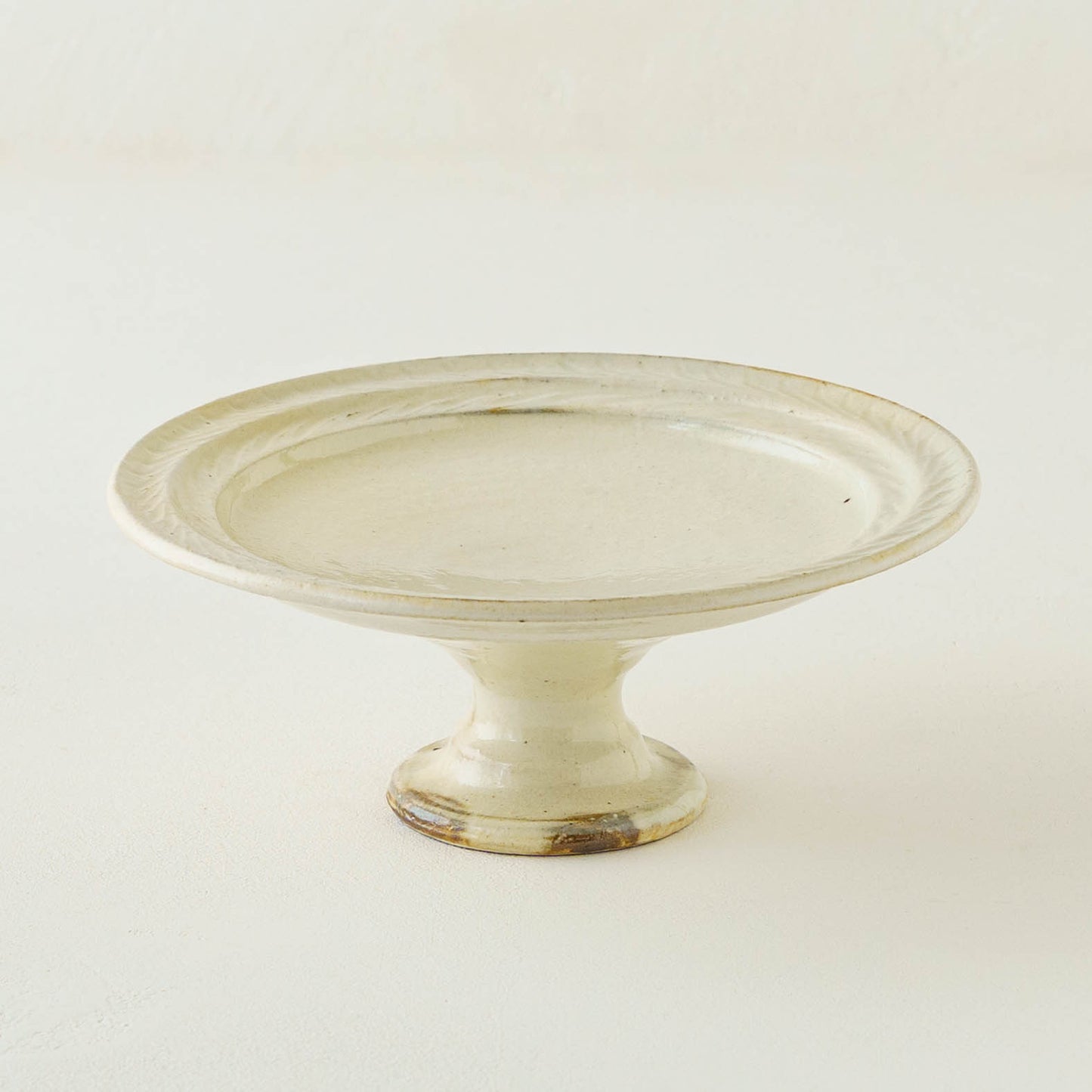 鉄散　リーフコンポート皿　18cm｜古谷製陶所