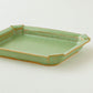 フレーム角鉢　山葵釉｜渡辺信史