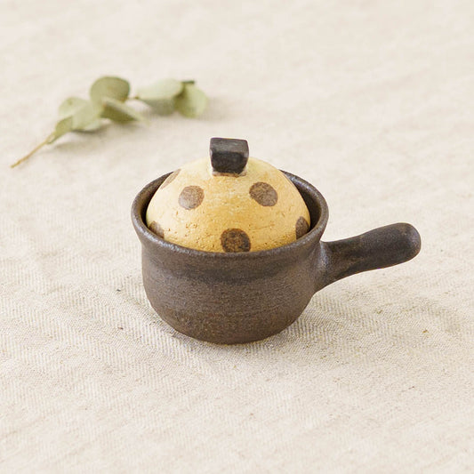 土鍋箸置き　ドット模様　薄茶 x こげ茶 x 錆色｜池本直子