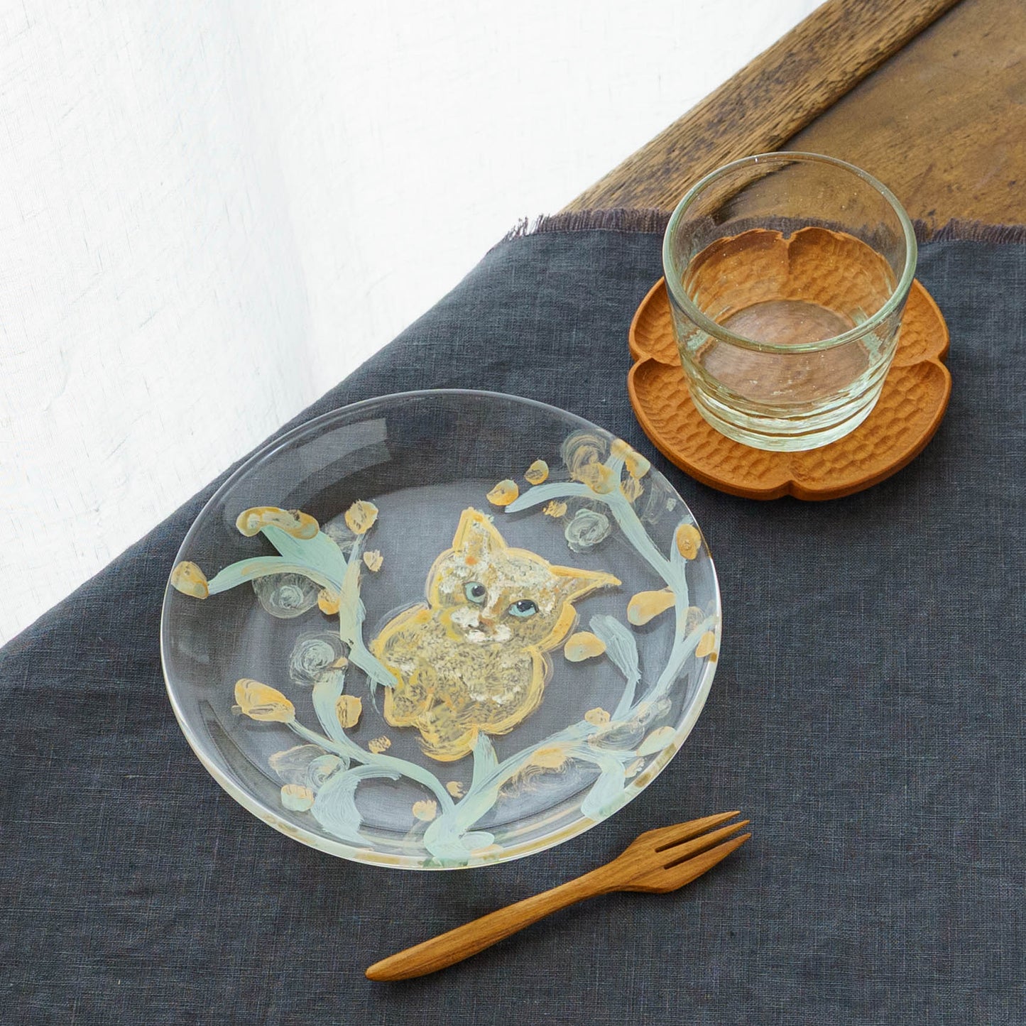 絵付けガラス皿　A｜クロミヤアイ