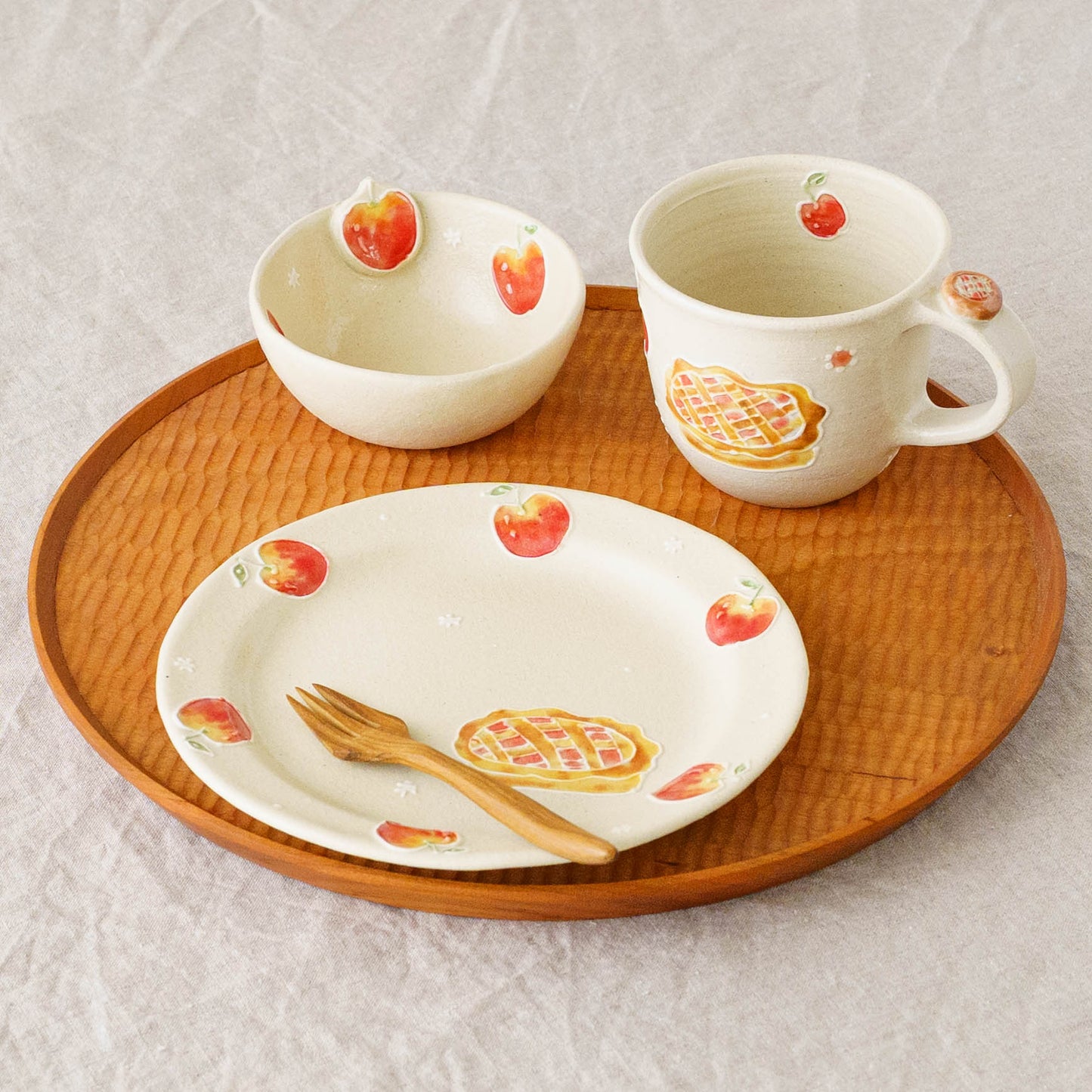 モチーフ付　ヨーグルト小鉢　アップル｜中村佳菜子