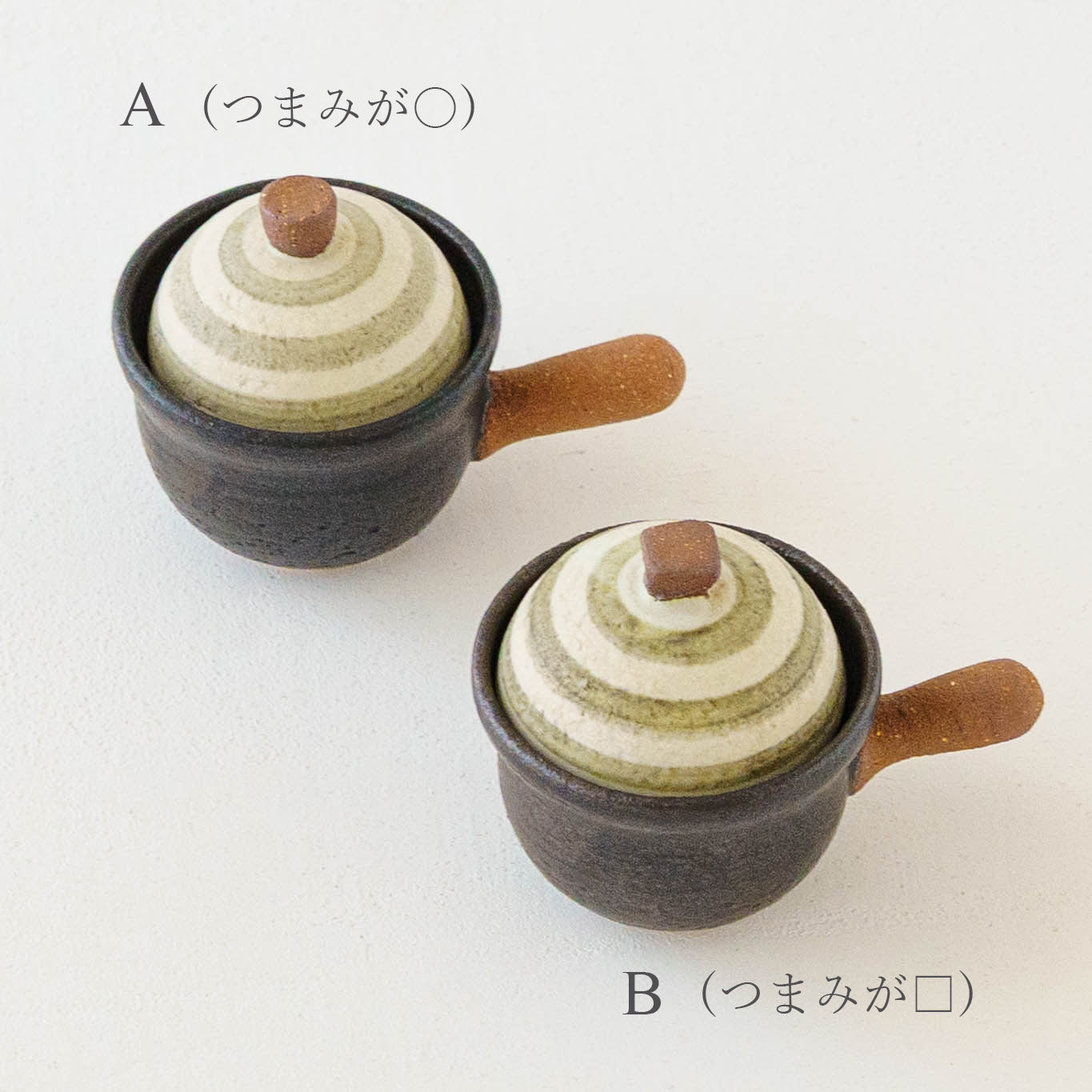 土鍋箸置き　うずまき模様　白 x モスグリーン x 錆色｜池本直子