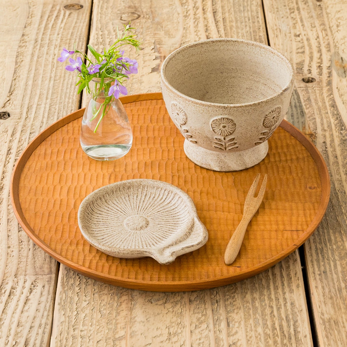 flower small plate White | fuji-gallery