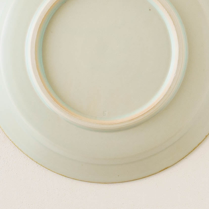 21cm rimmed plate dandelion and lotus | Satsukigama