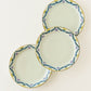 21cm rimmed plate dandelion and lotus | Satsukigama