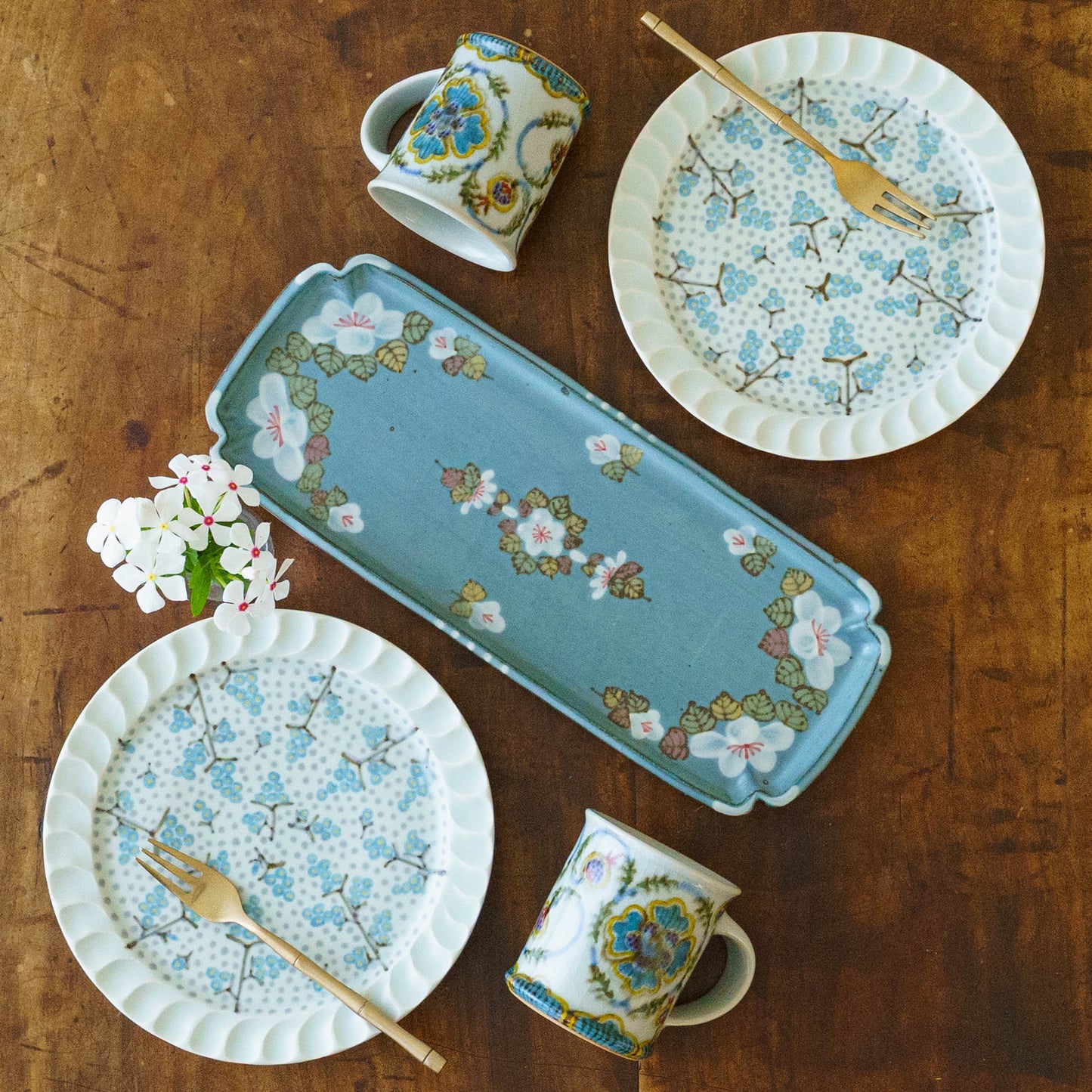 Square plate blue｜Satsukigama