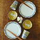21cm rimmed plate dandelion and lotus | Satsukigama