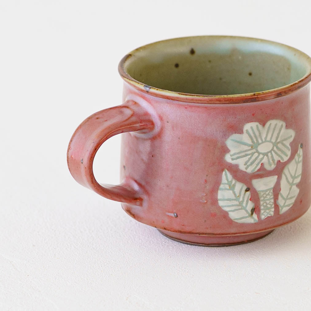 角コーヒーカップ　中　うさぎ｜皐月窯