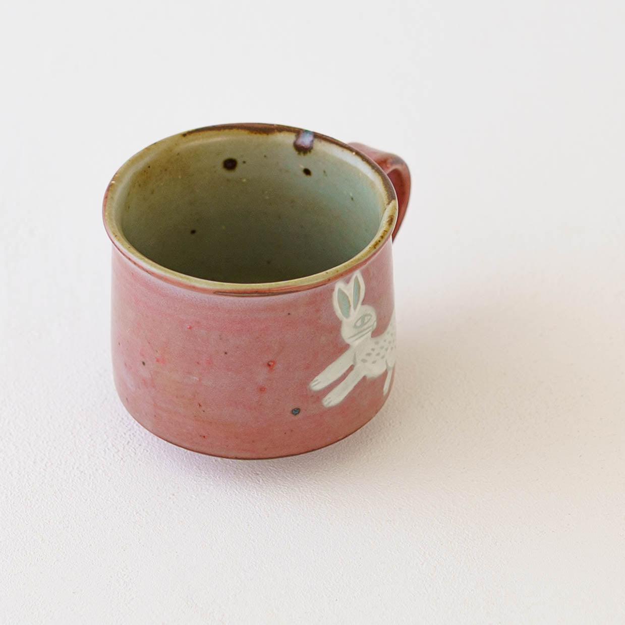 角コーヒーカップ　中　うさぎ｜皐月窯