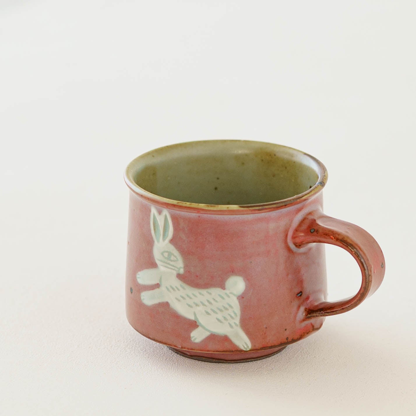 角コーヒーカップ　中　うさぎ｜皐月窯