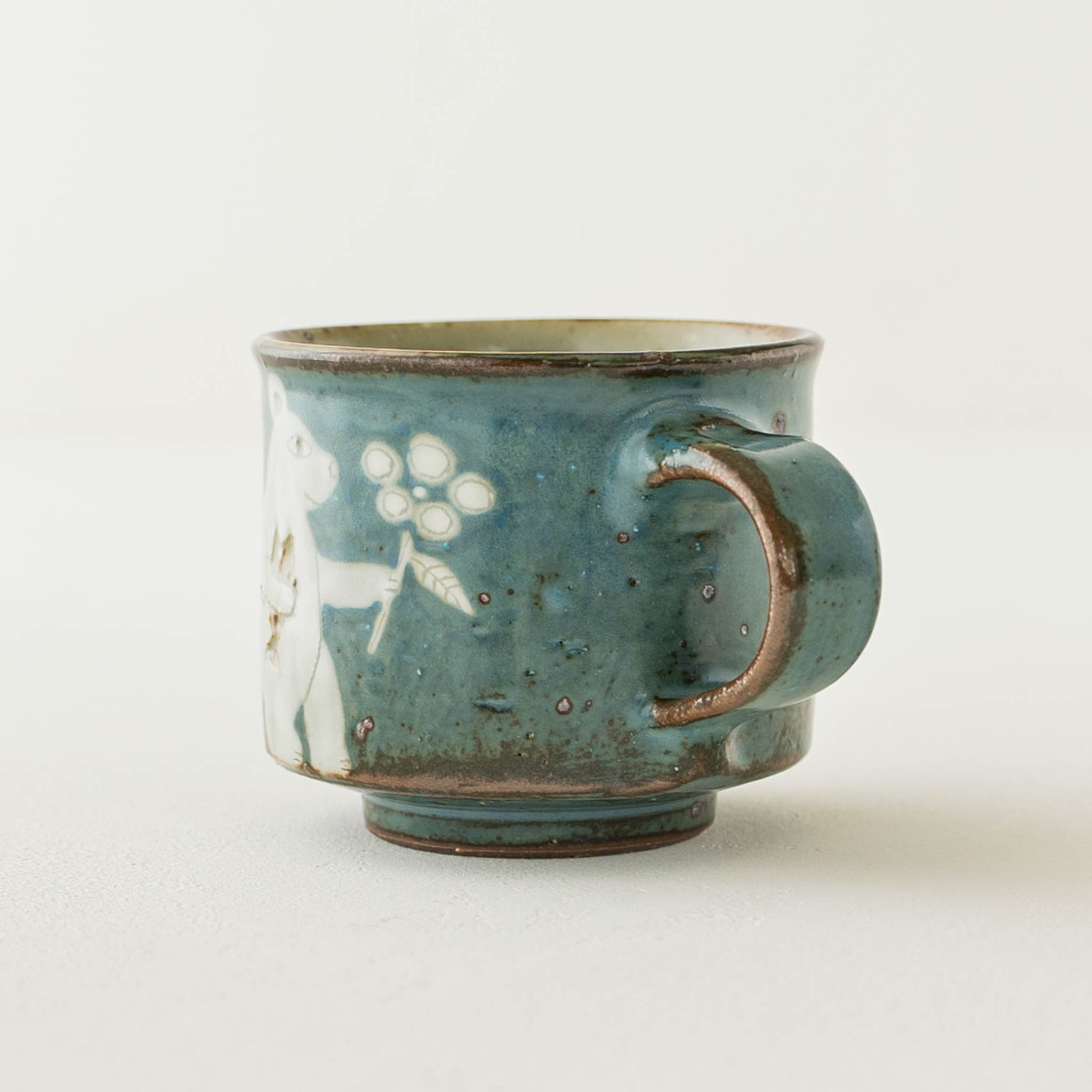 皐月窯さんの角コーヒーカップ中くま