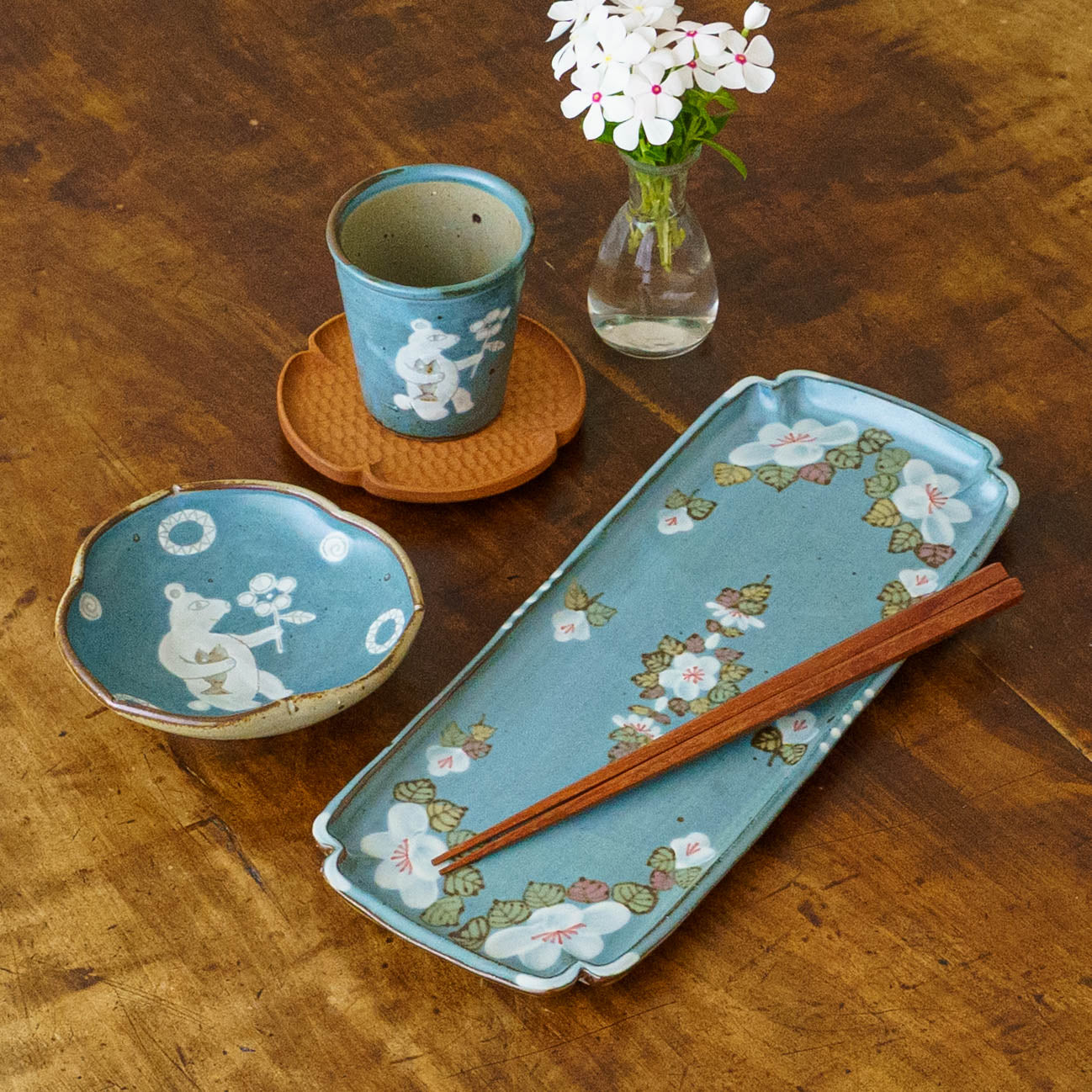 Square plate blue｜Satsukigama