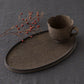 Oval plate L brown｜Sakiko Tomobe