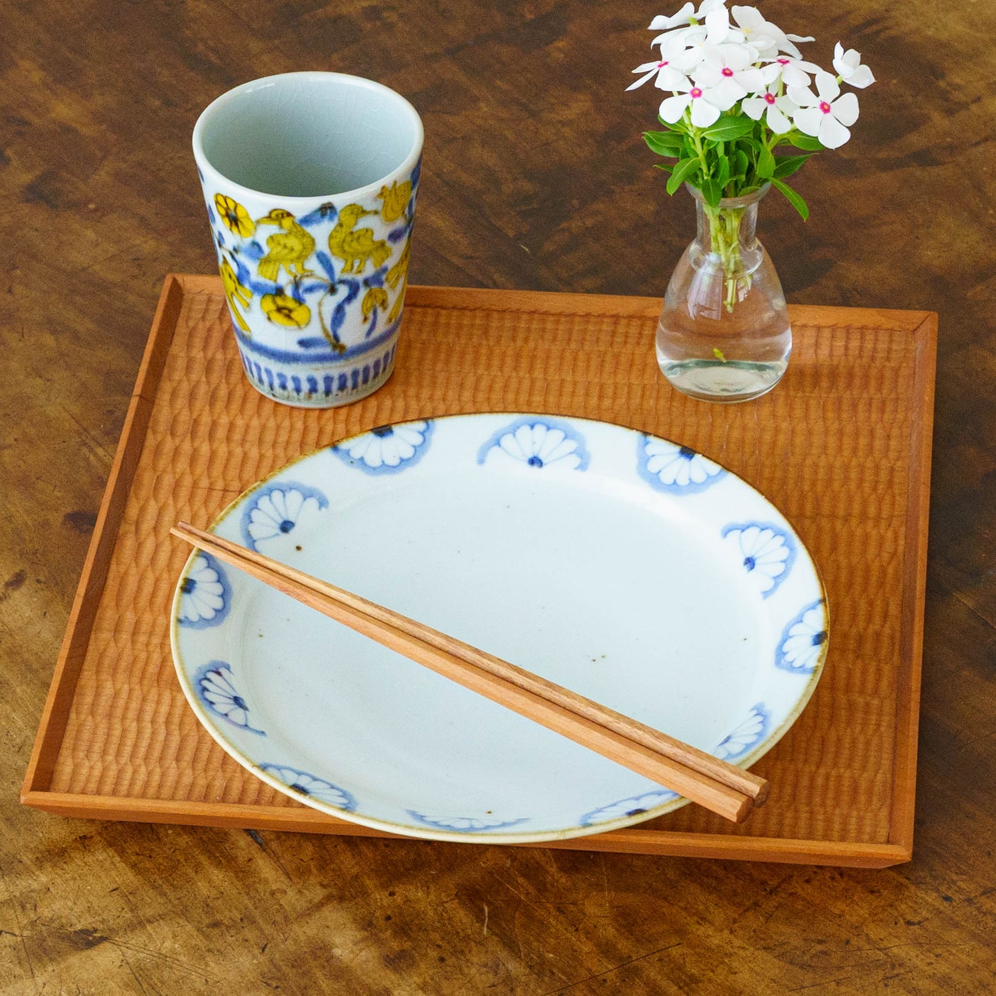21cm rimmed plate chrysanthemum| Satsukigama