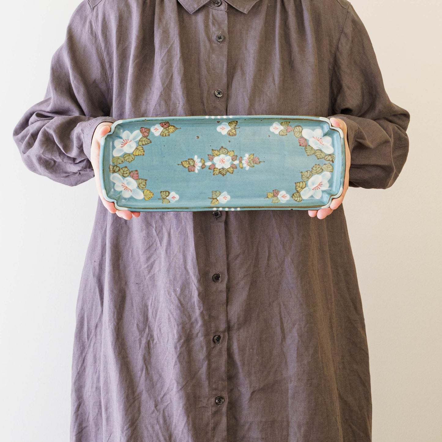 Square plate blue｜Satsukigama