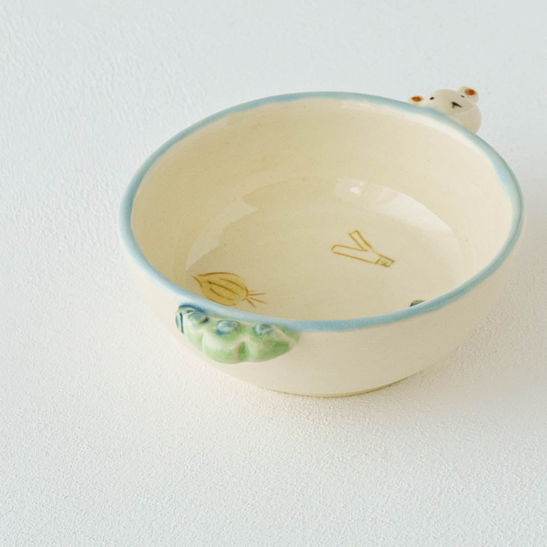 Small Bowl with Handles bear  | Aki Ota