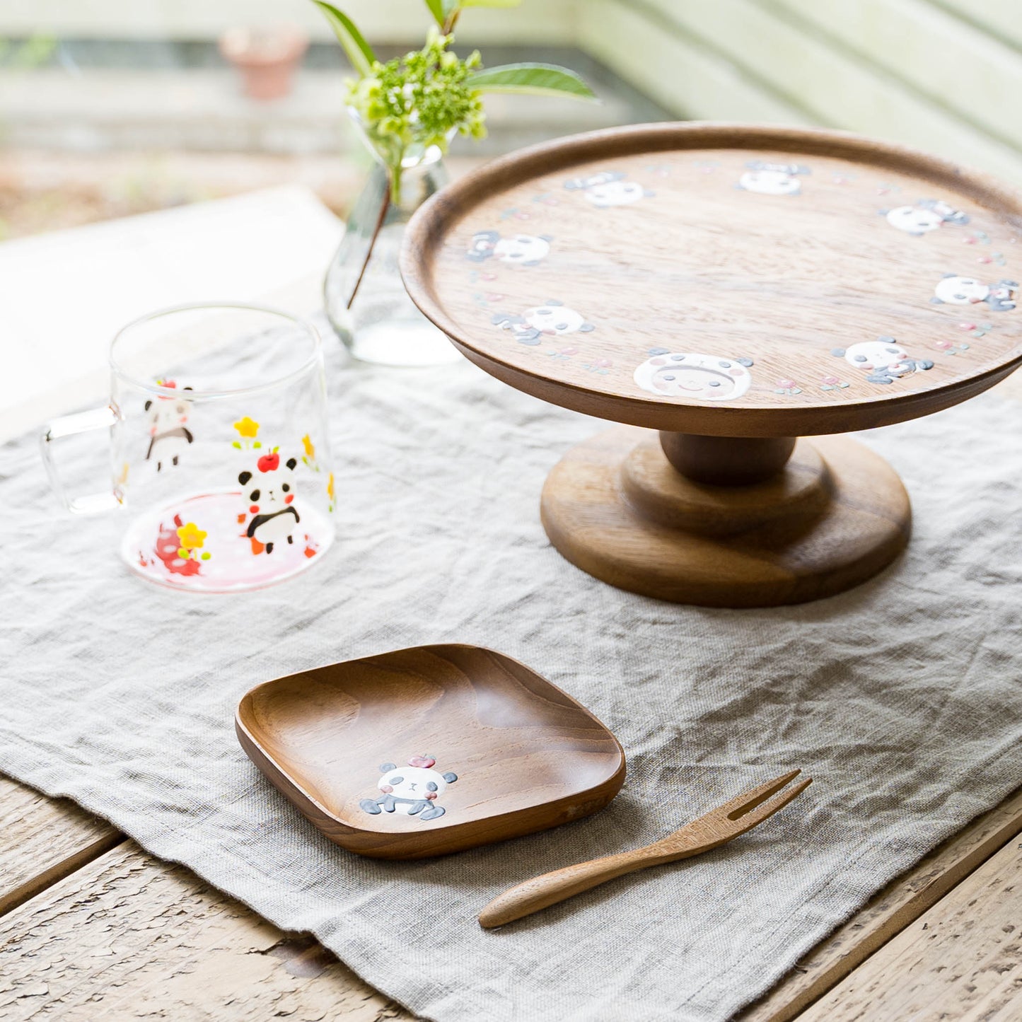 Small plate panda Square |  Kie - zakka 