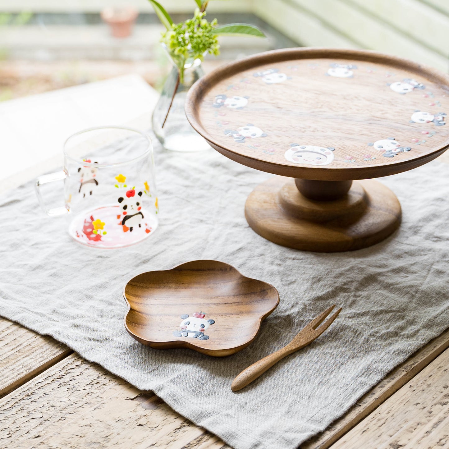 Small plate panda Flower |  Kie - zakka 