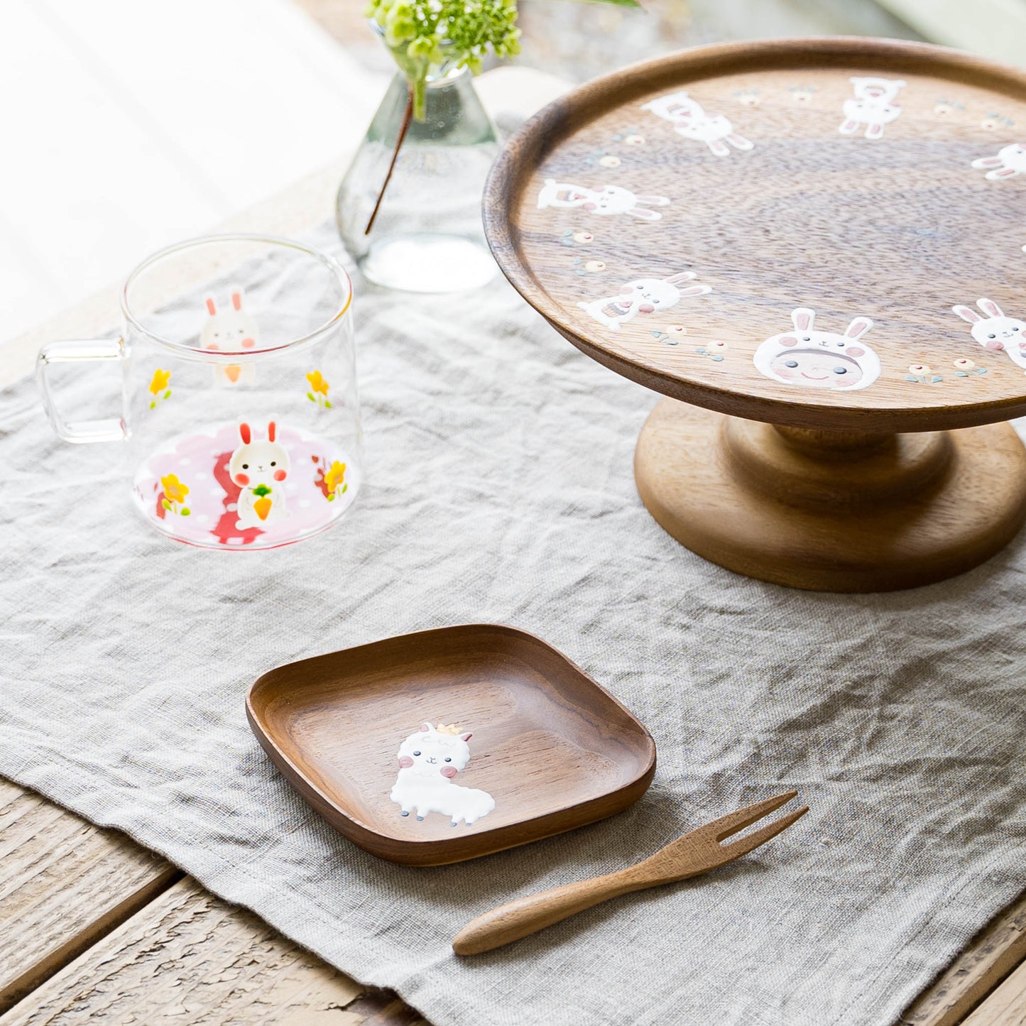 Small plate alpaca Square |  Kie - zakka 