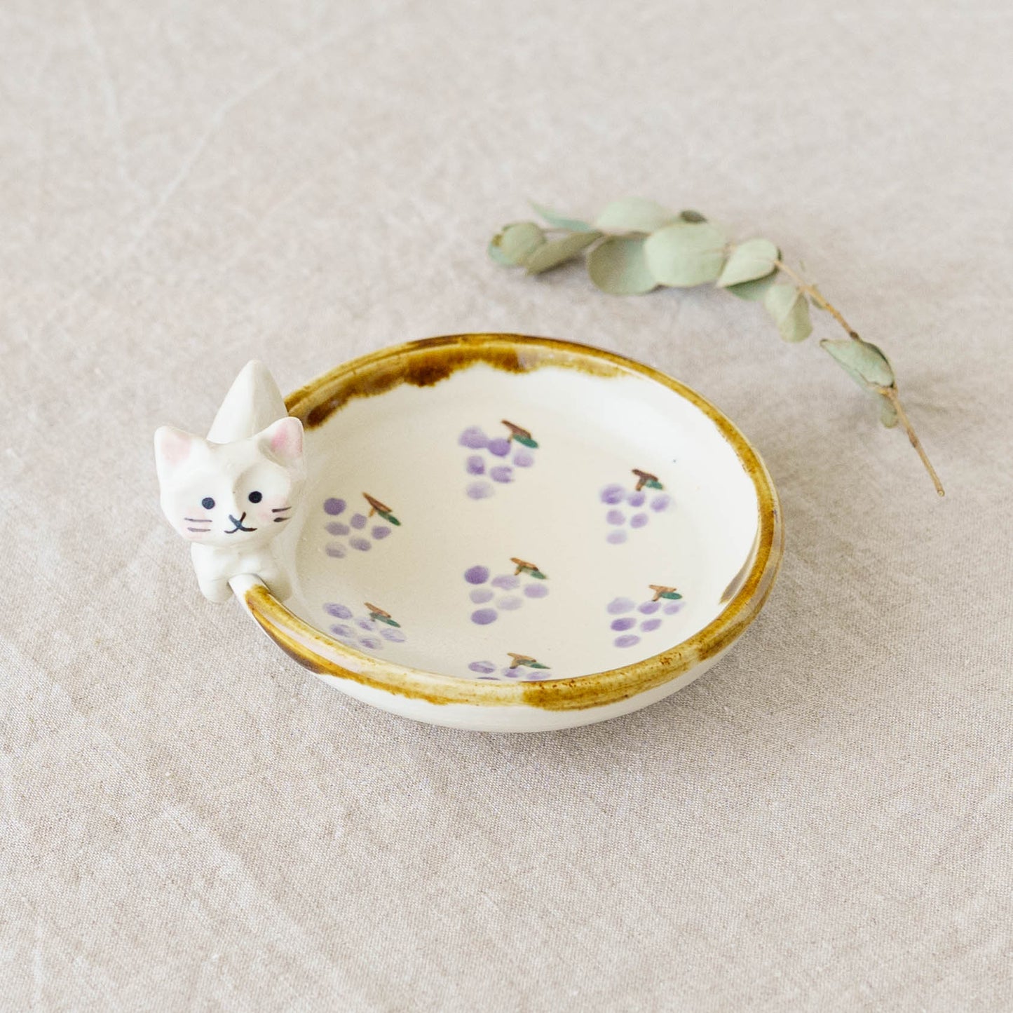 ねこ x ぶどう　小皿｜梶田慶