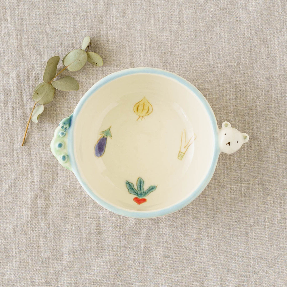 Small Bowl with Handles bear  | Aki Ota
