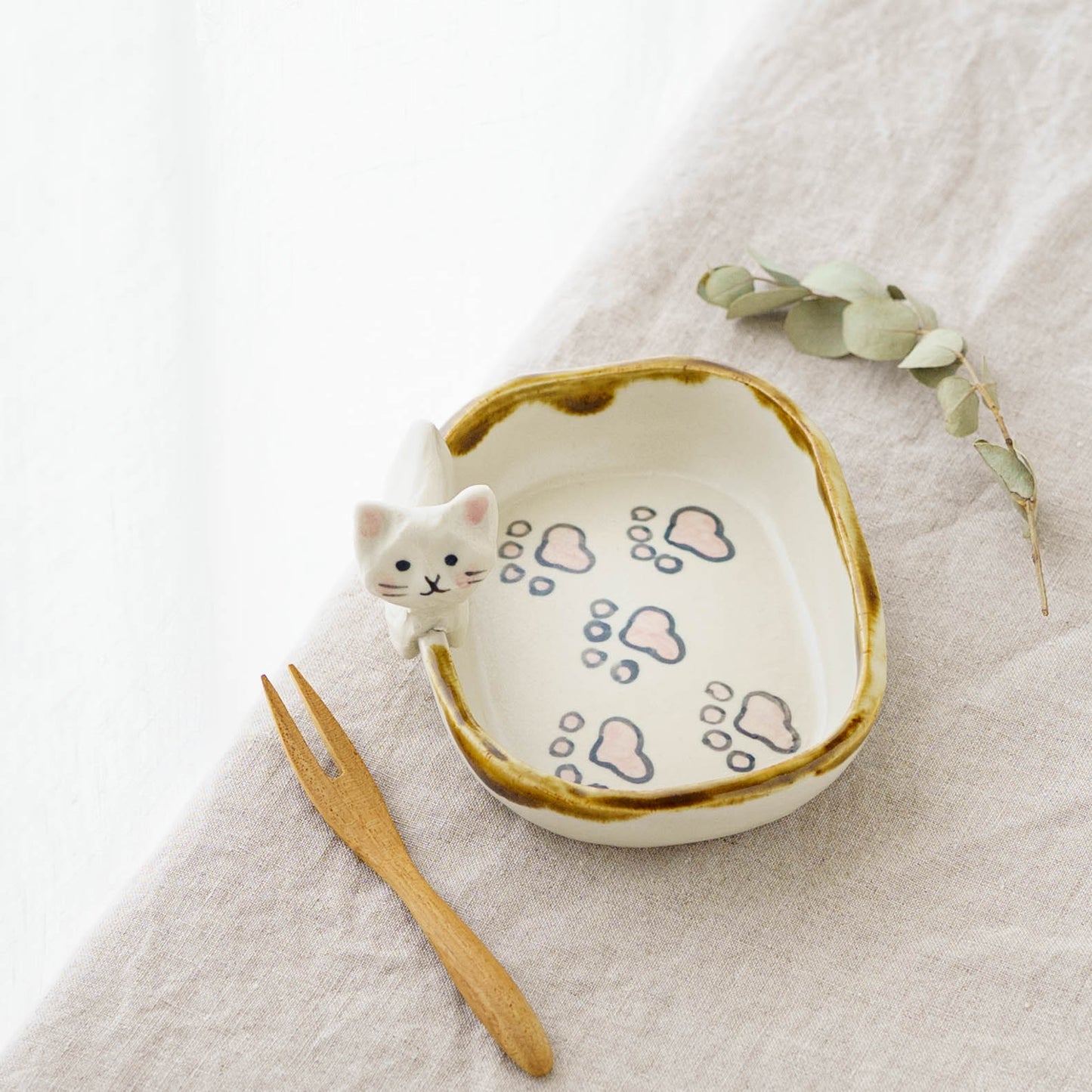 Cat x paw Square Small Plate | Kei Kajita