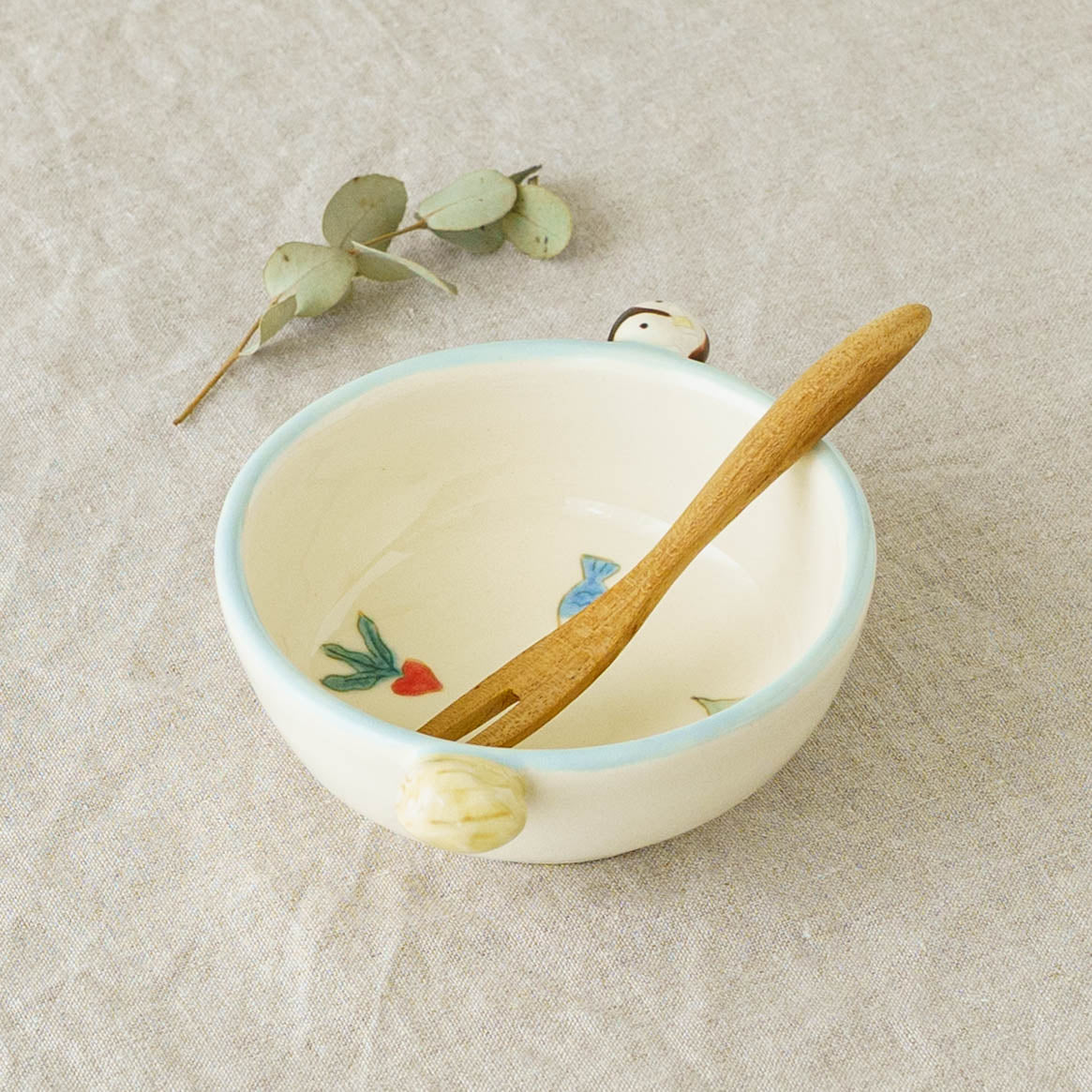 Small Bowl with Handles penguin | Aki Ota