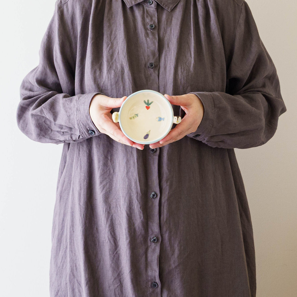 Small Bowl with Handles penguin | Aki Ota