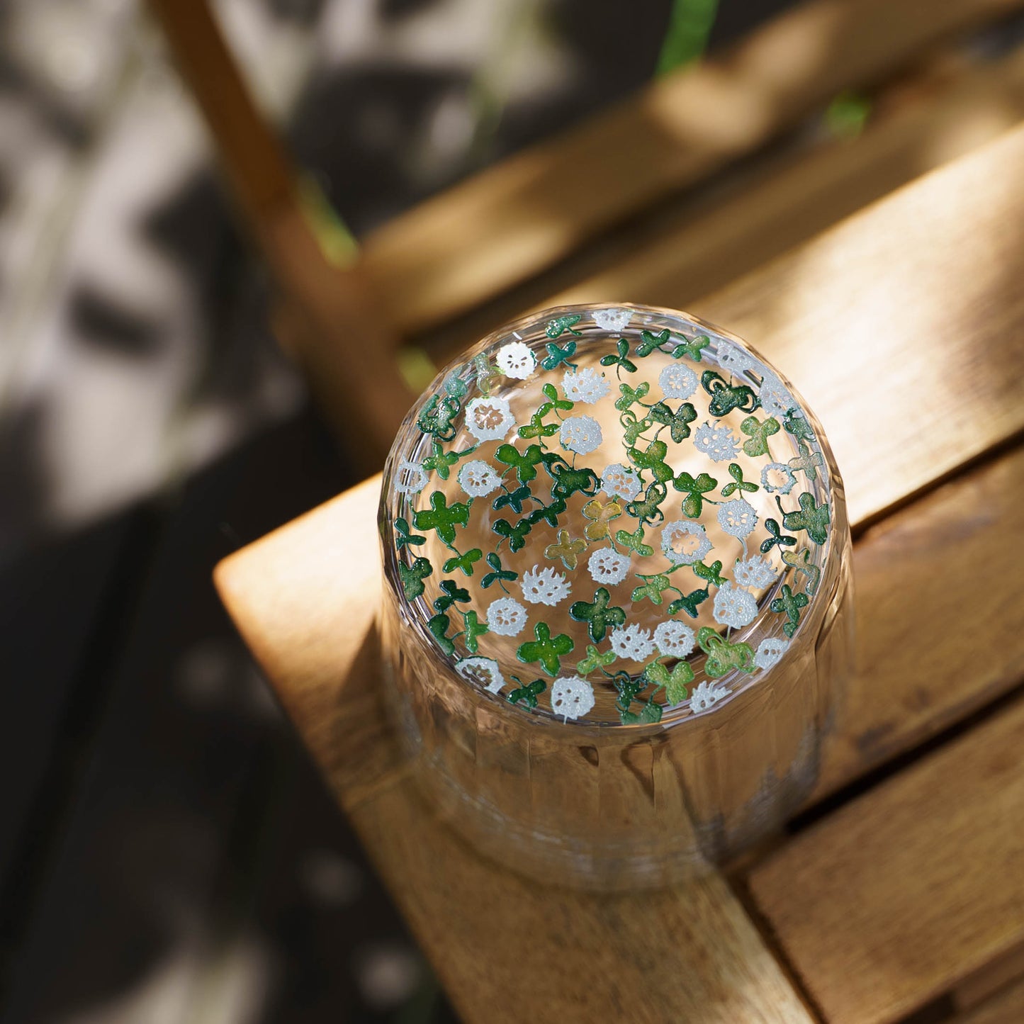 百花景　そばちょこグラス　シロツメクサ｜金津沙矢香