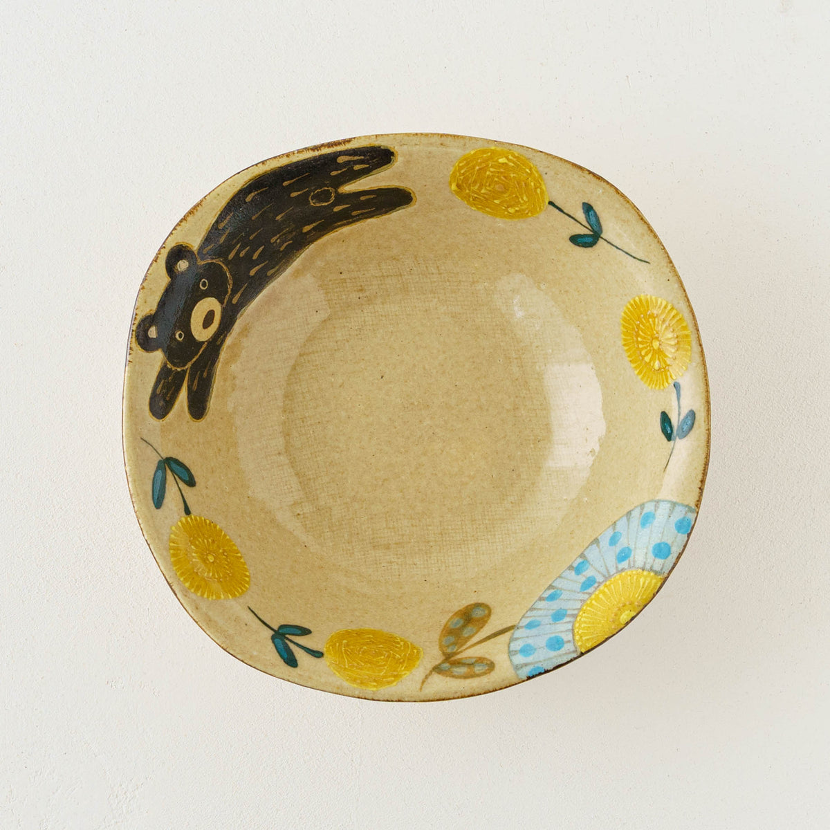 Mimosa square plate Medium｜Natsuko Morino