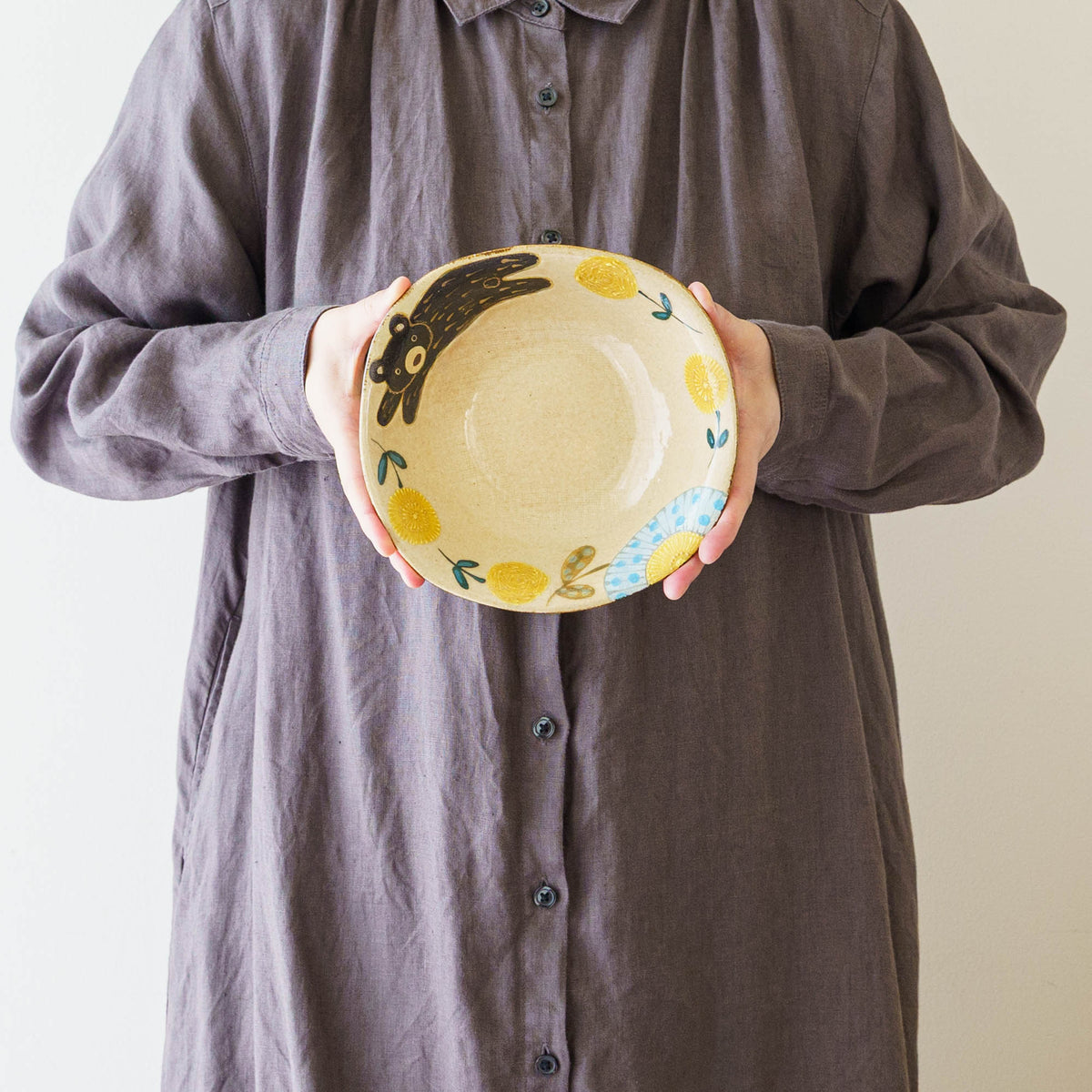 Mimosa square plate Medium｜Natsuko Morino