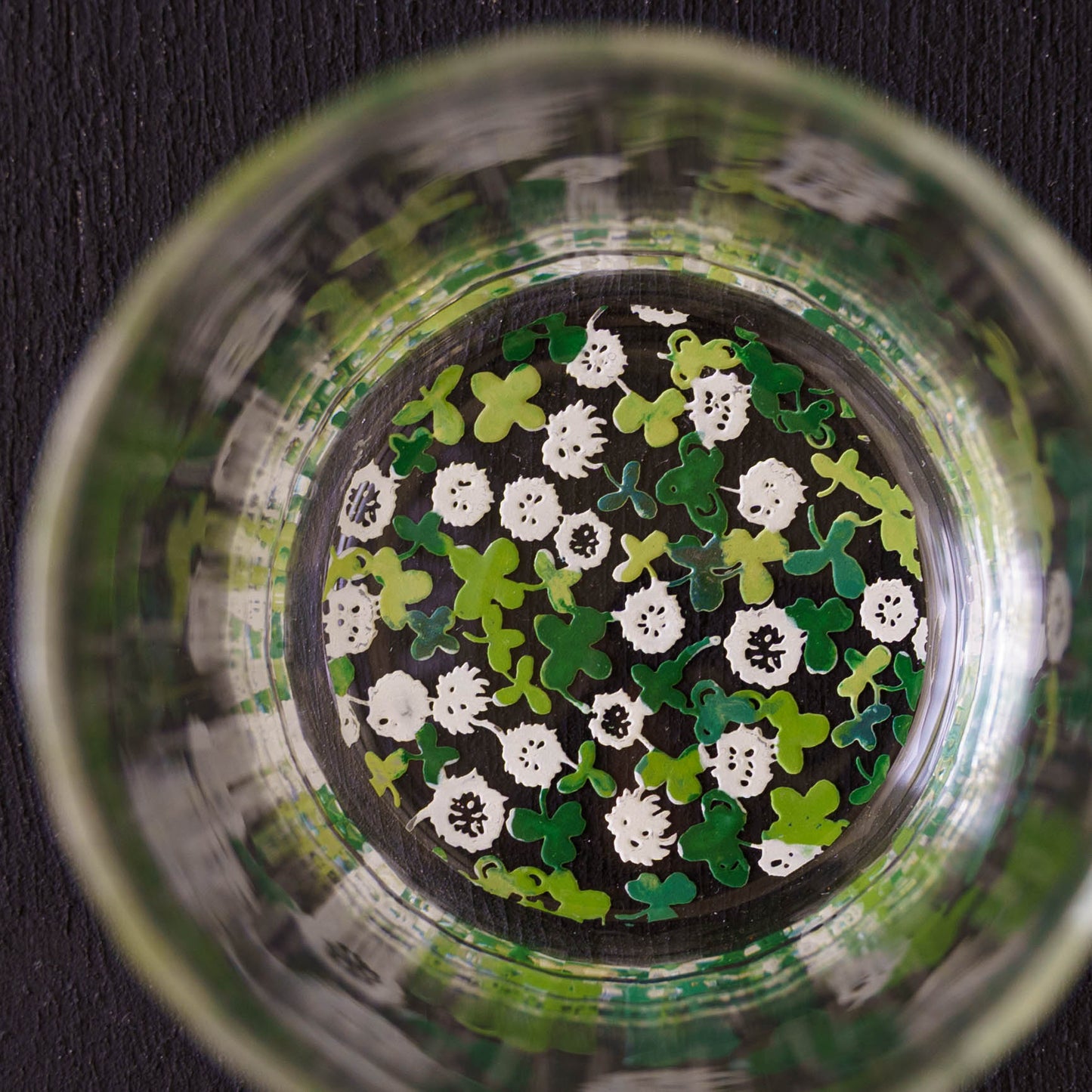 百花景　そばちょこグラス　シロツメクサ｜金津沙矢香